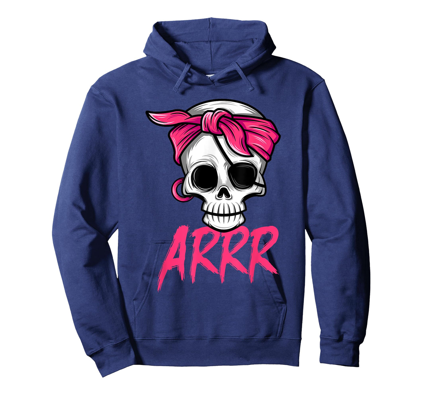 Pirate Dead with Eye Patch Pink Bandana Halloween Costume T-Shirt