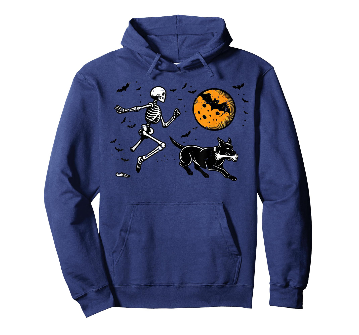 Halloween Skeleton Chasing Dog Femur Costume Men Women Kids T-Shirt