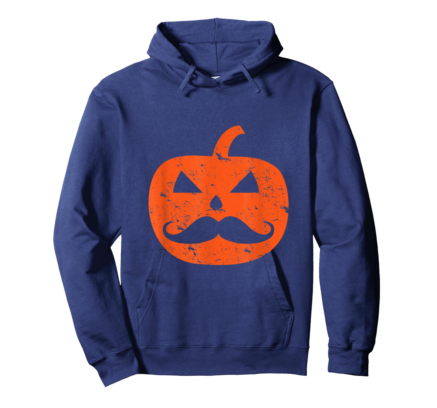 Jack O Lantern Mustache Pumpkin Vintage Distressed Halloween T-Shirt