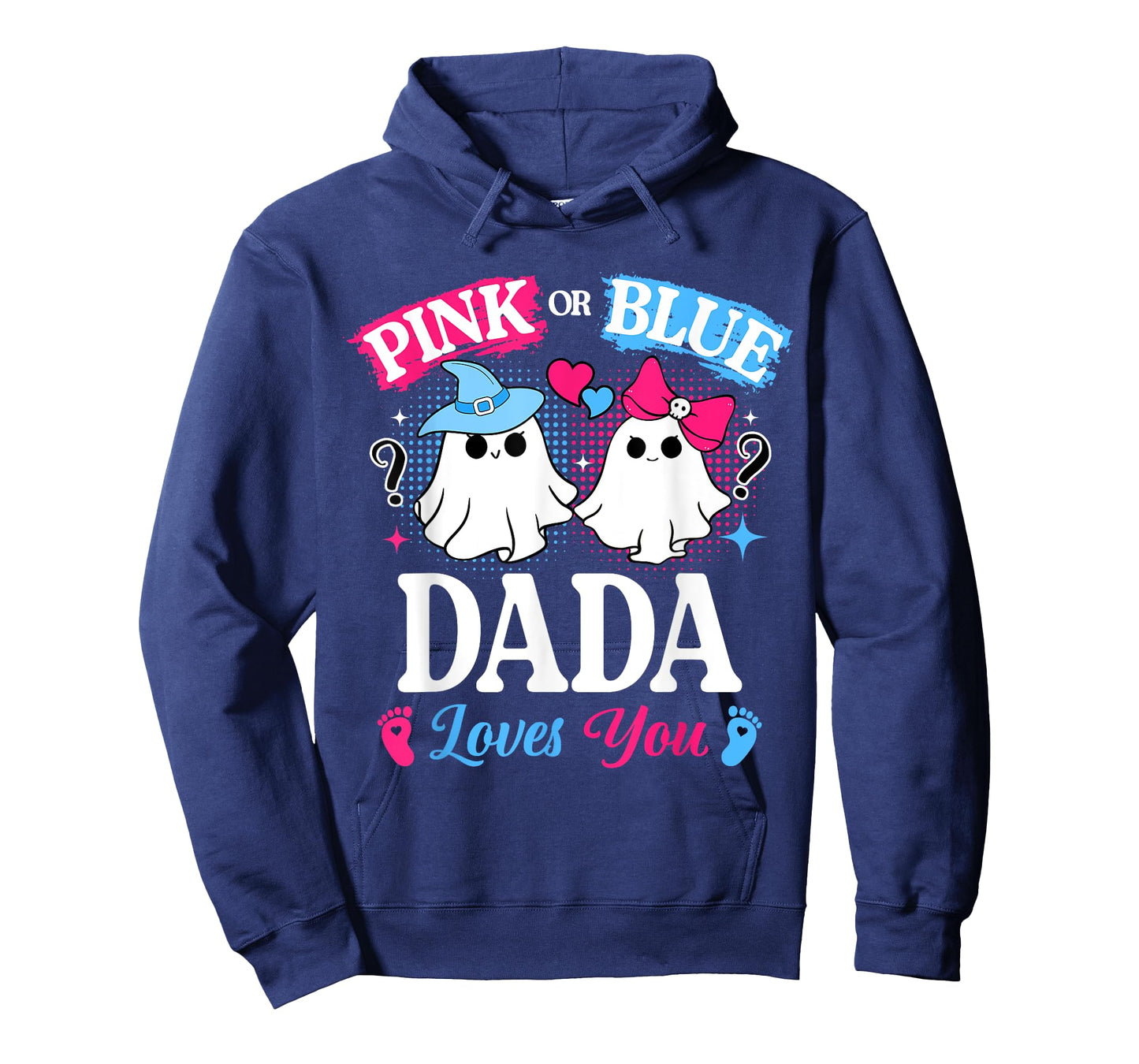 Pink or Blue Dada Loves You Gender Reveal Halloween T-Shirt