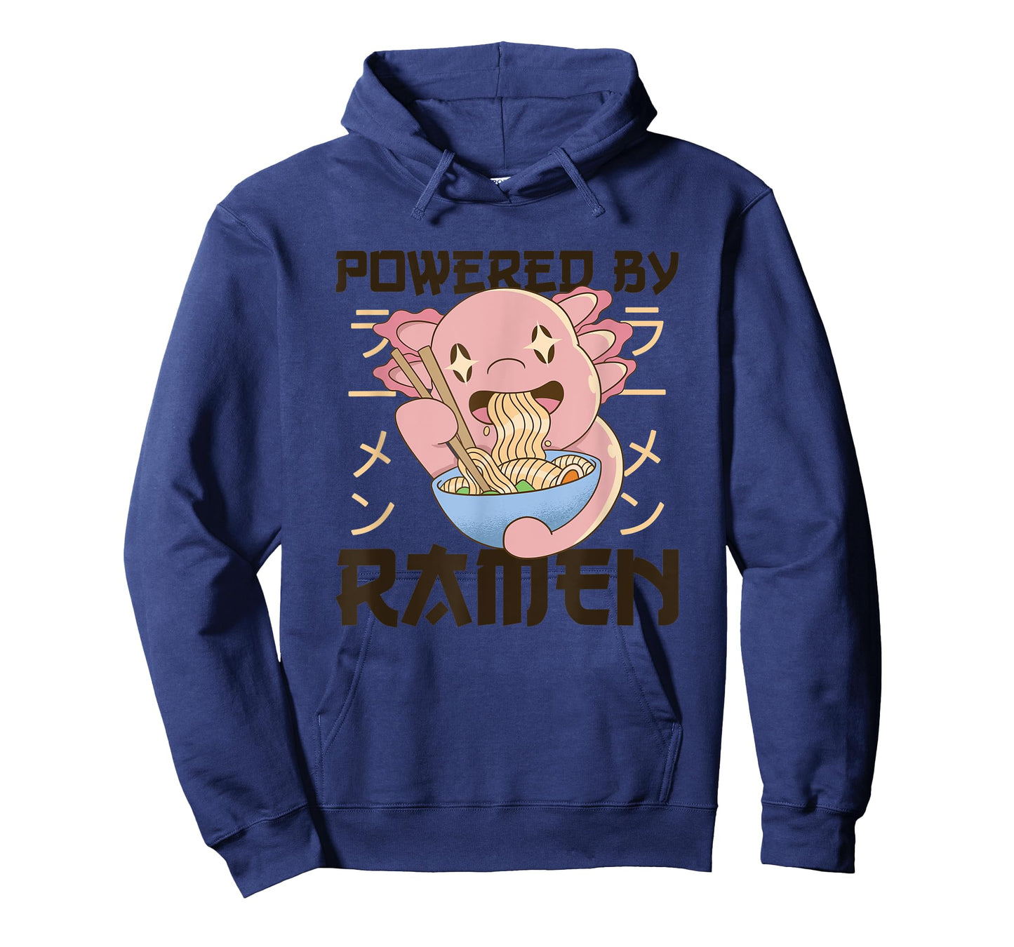 Powered by Ramen Cute Axolotl Eats Ramen Noodles Axolotl T-Shirt