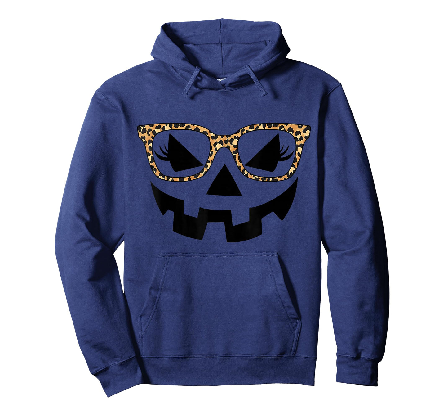 Jack O Lantern Face Pumpkin Halloween Leopard Print Glasses T-Shirt