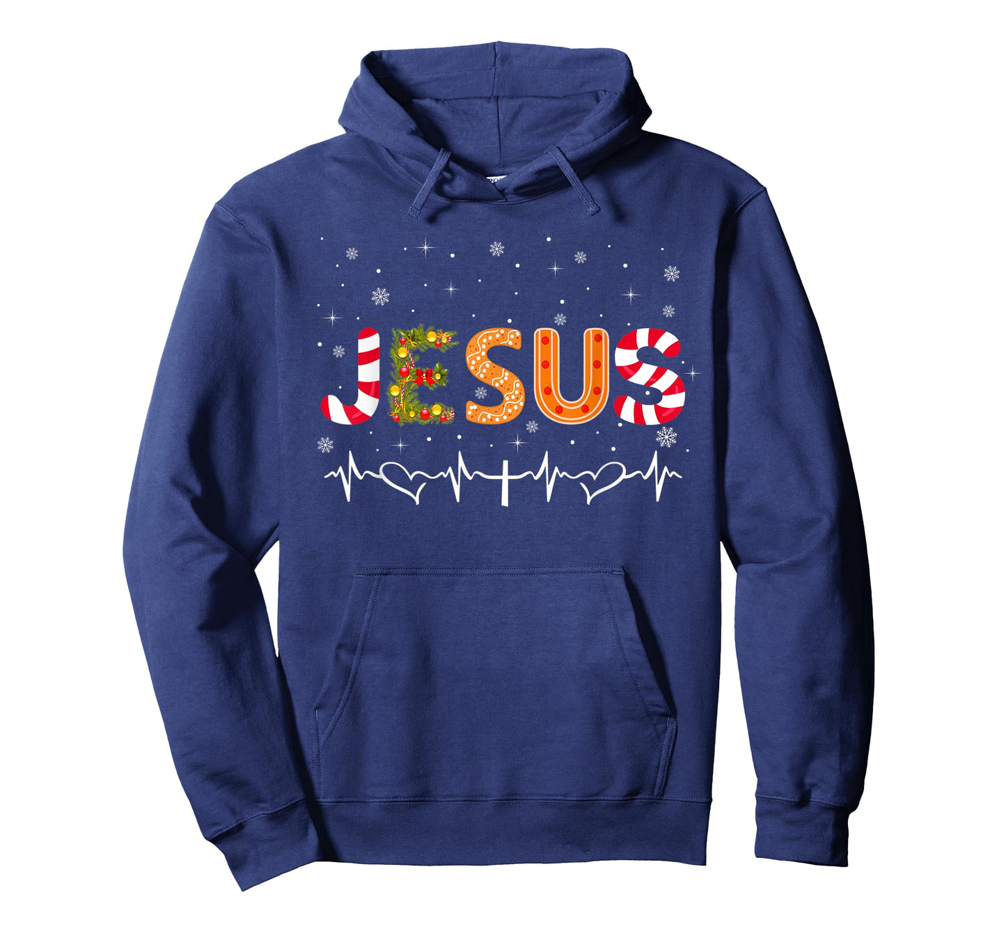 Jesus Heartbeat Christ Christian Candy Cane Christmas Lights T-Shirt