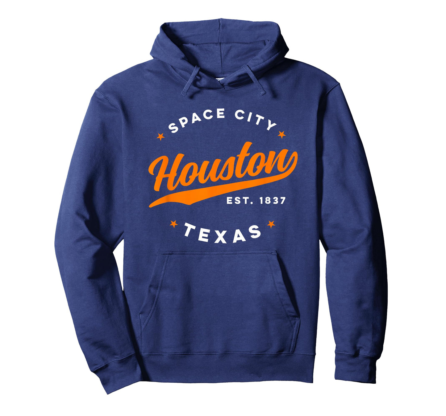 Vintage Houston Texas Space City Orange Text T-Shirt