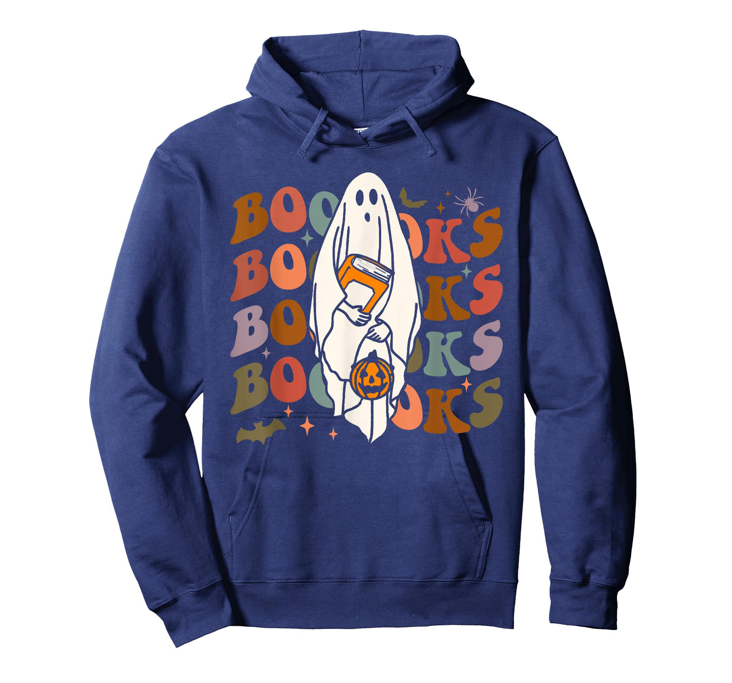 Booooks Ghost Halloween Groovy Vintage Teacher Book Reading T-Shirt