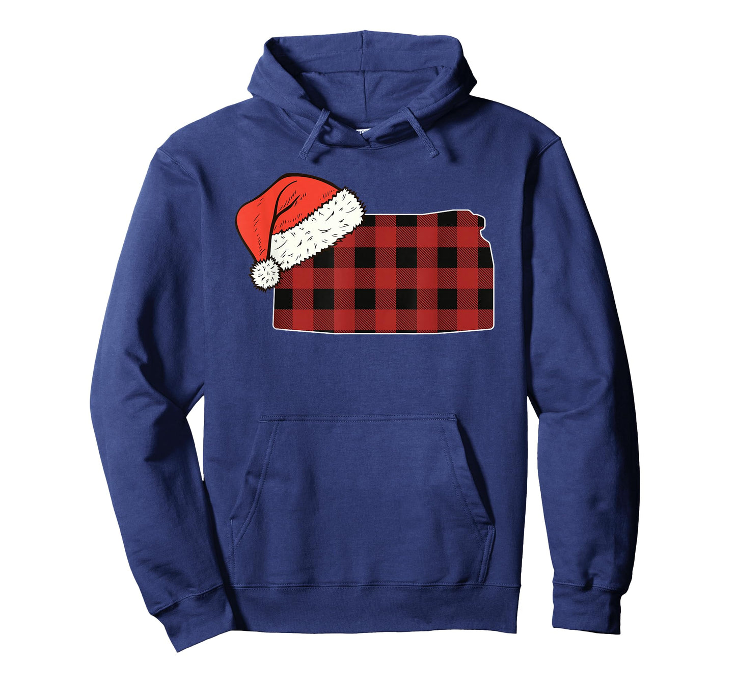 Kansas Plaid Christmas Santa Hat Holiday Matching Design T-Shirt