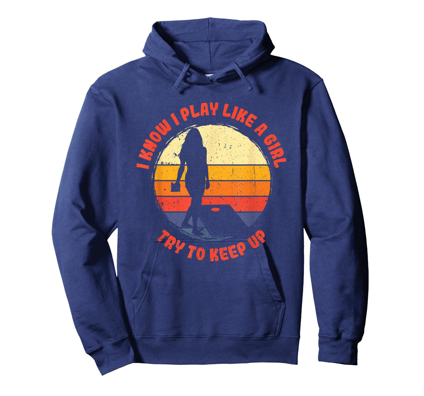 I know i play like a girl women retro cornhole T-Shirt