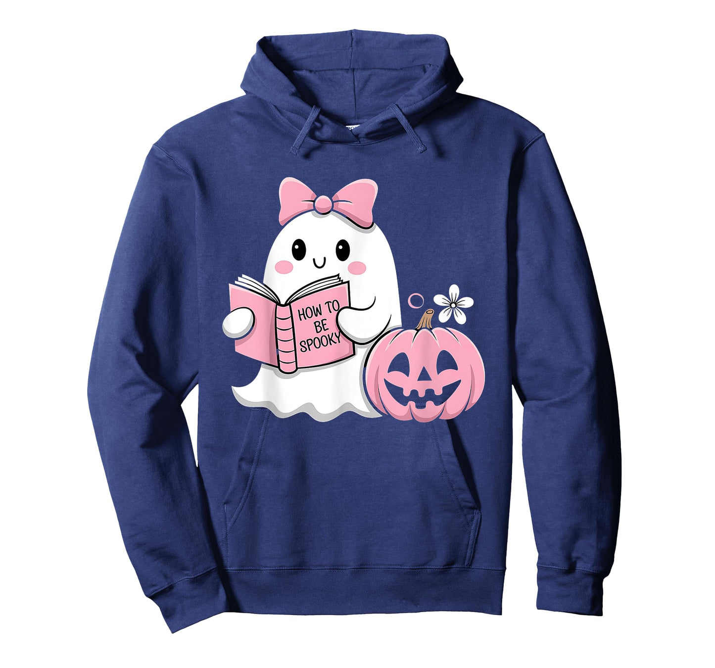 Cute Halloween Ghost Pink Pumpkin Reading How to Be Spooky T-Shirt