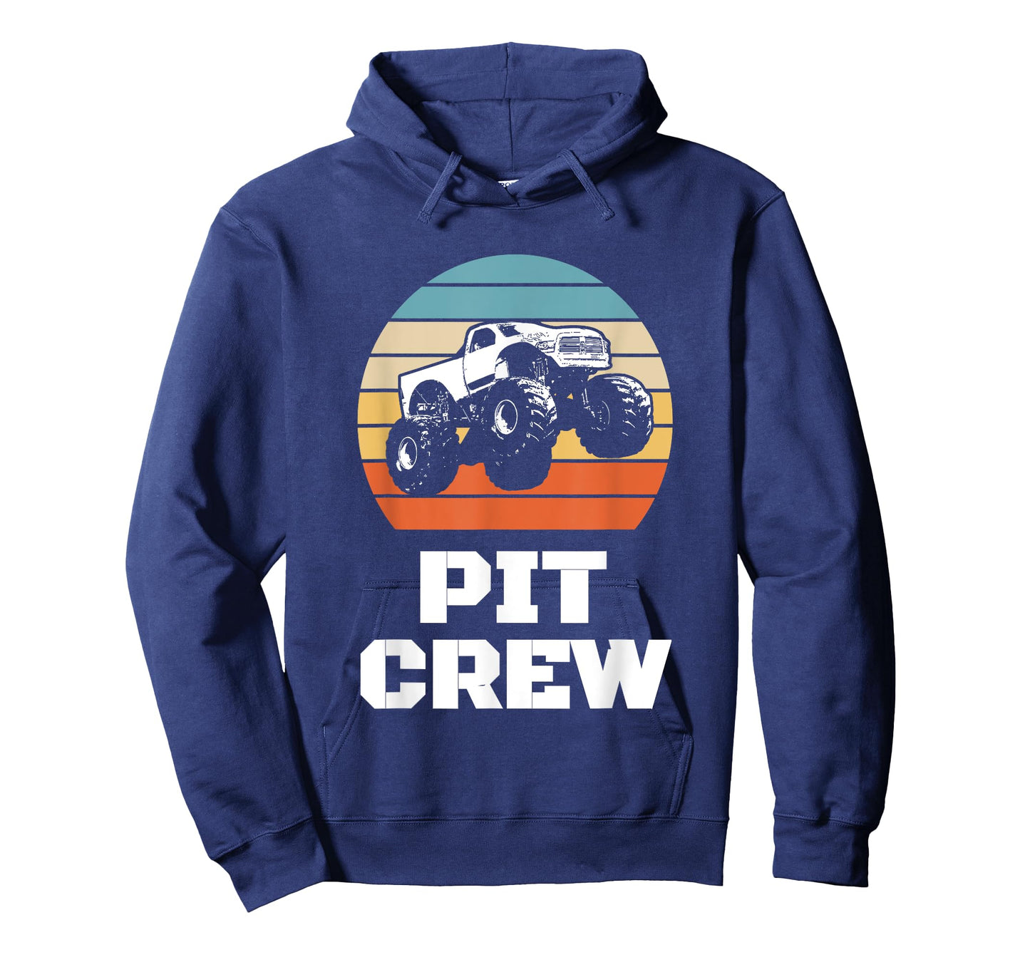 Pit Crew Monster Trucks Happy Sunset Retro Theme T-Shirt