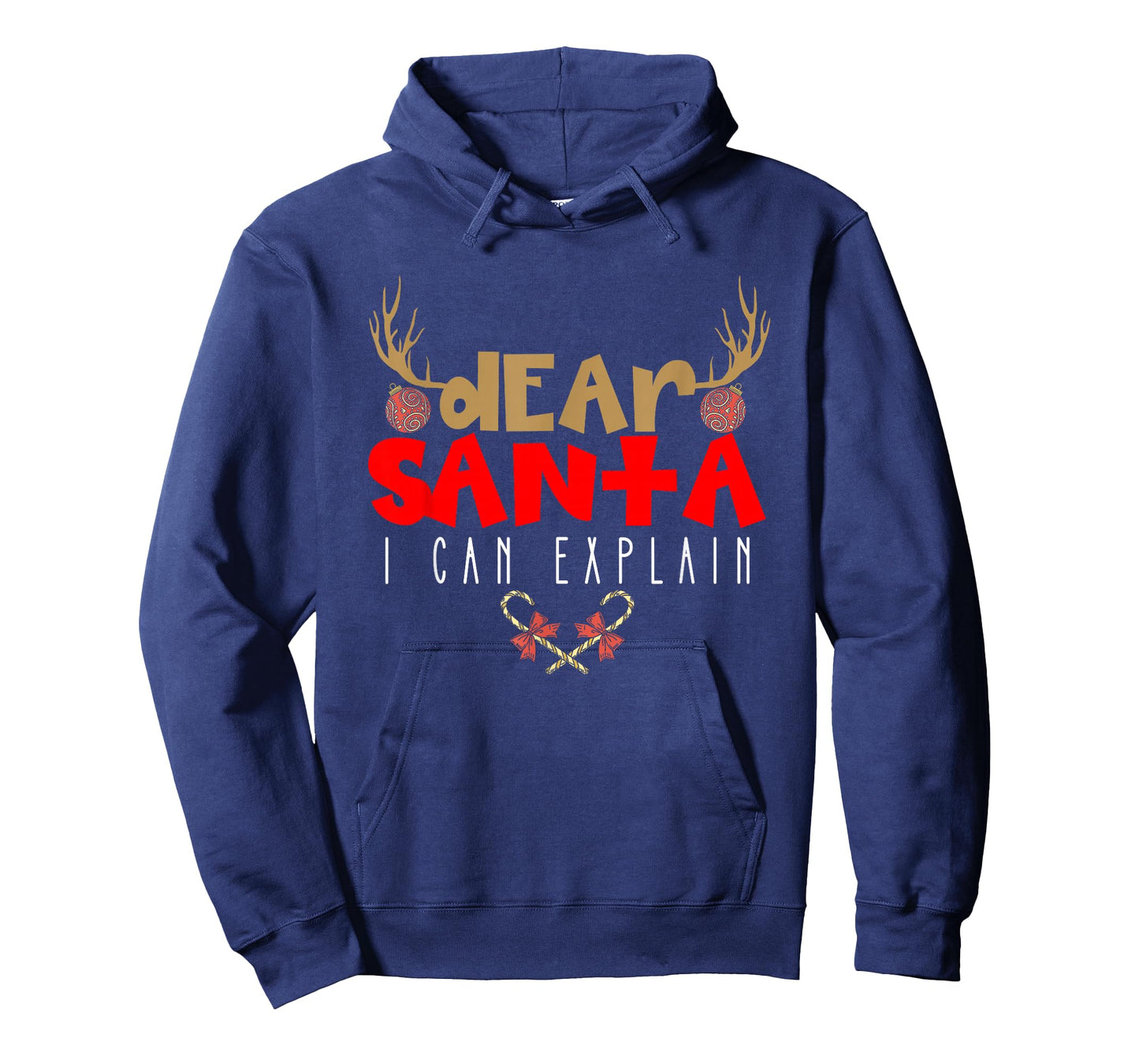 Dear Santa I Can Explain Candy Antlers Cane Sugar Christmas T-Shirt