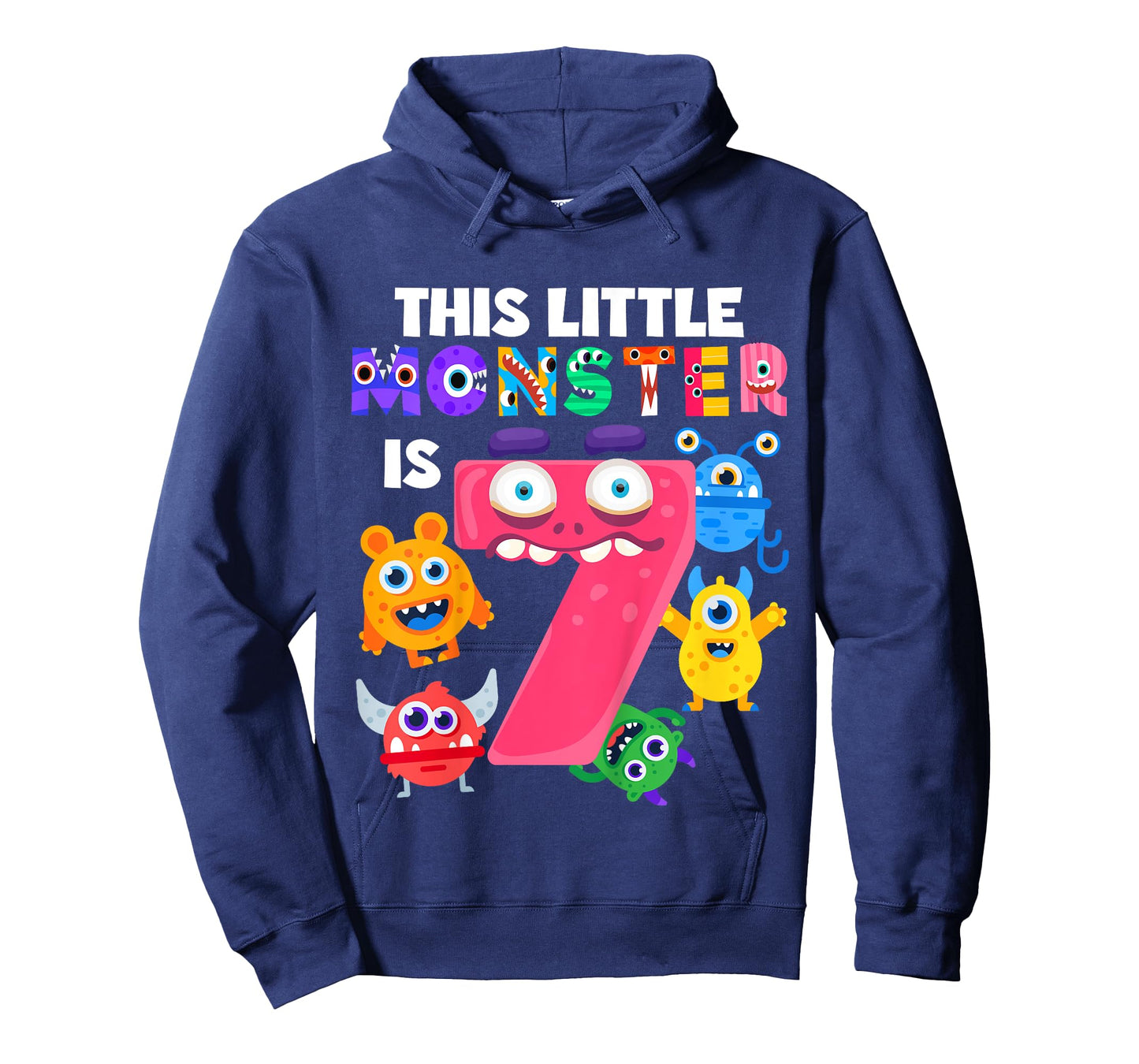 This Little Monster is 7Seven Years 7th Birthday Party Alien T-Shirt