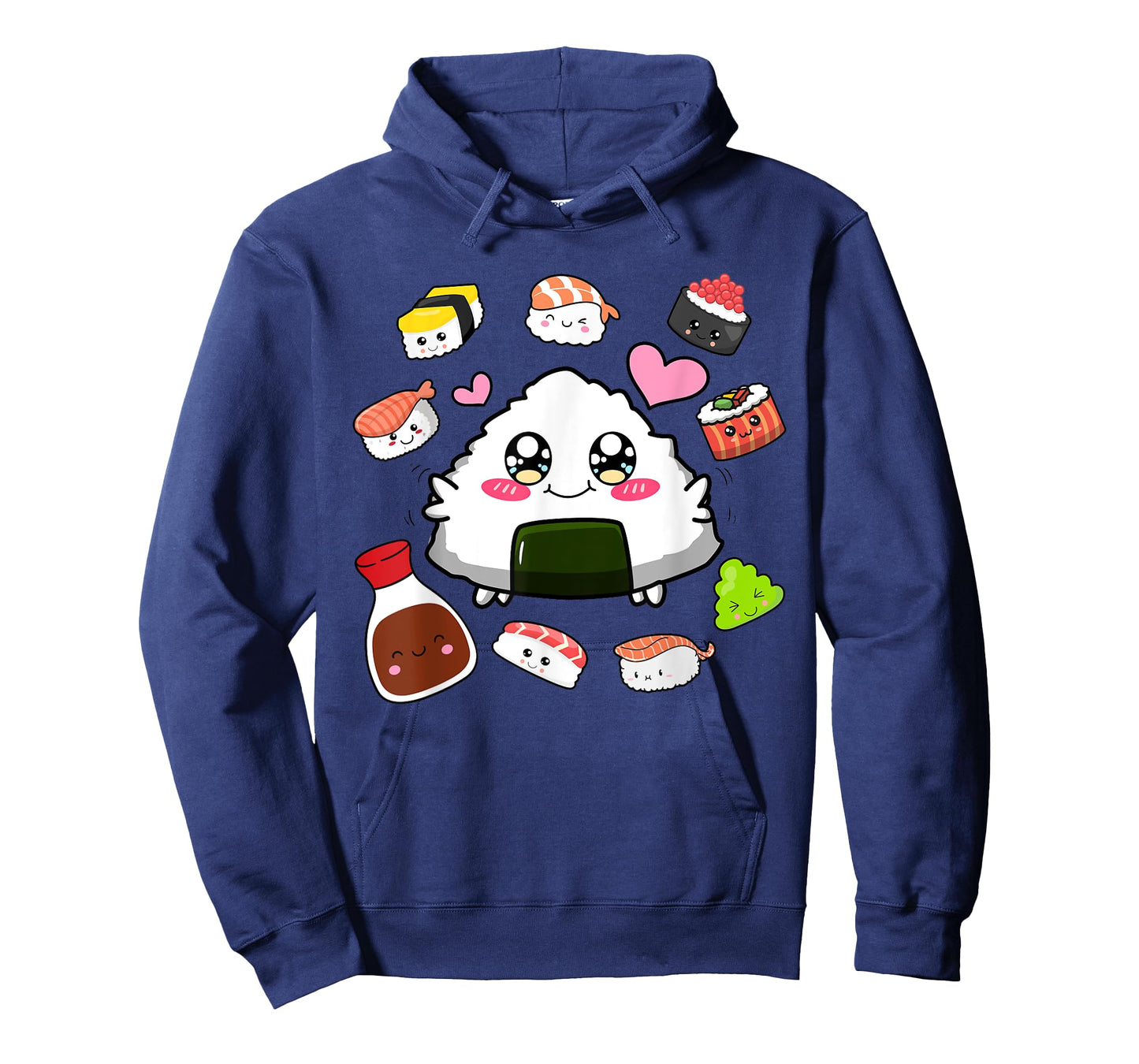 Kawaii Sushi Happy Funny Japanese Anime Cute Onigiri Sushi T-Shirt