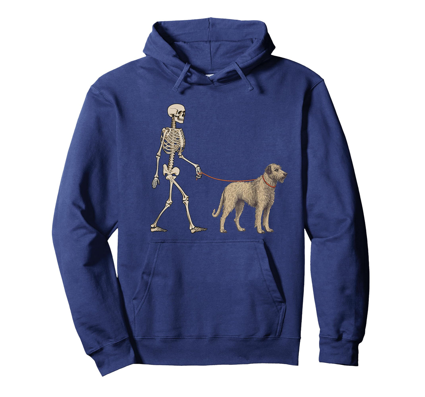 Funny Irish Wolfhound Skeleton Dog Walking Halloween Dog T-Shirt