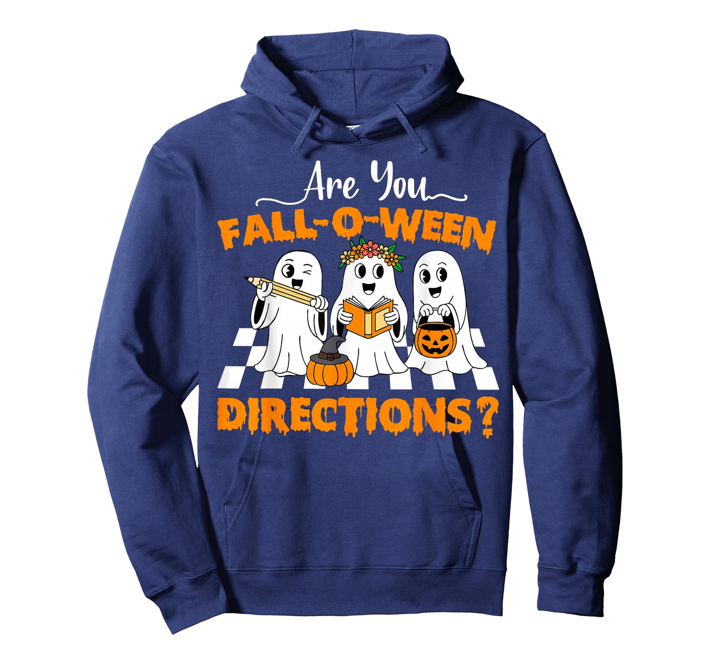 are You Fall O Ween Directions Funny Teacher Halloween Ghost T-Shirt