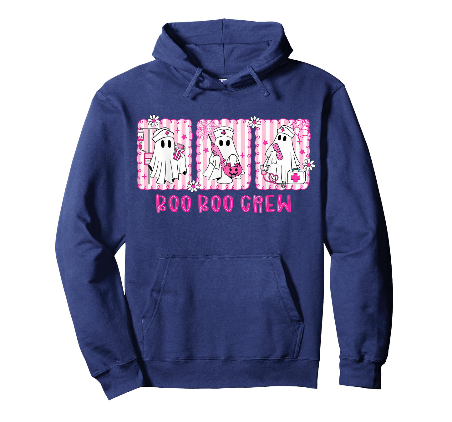 Boo Boo Crew Pink Ghost Nurse Halloween Breast Cancer T-Shirt
