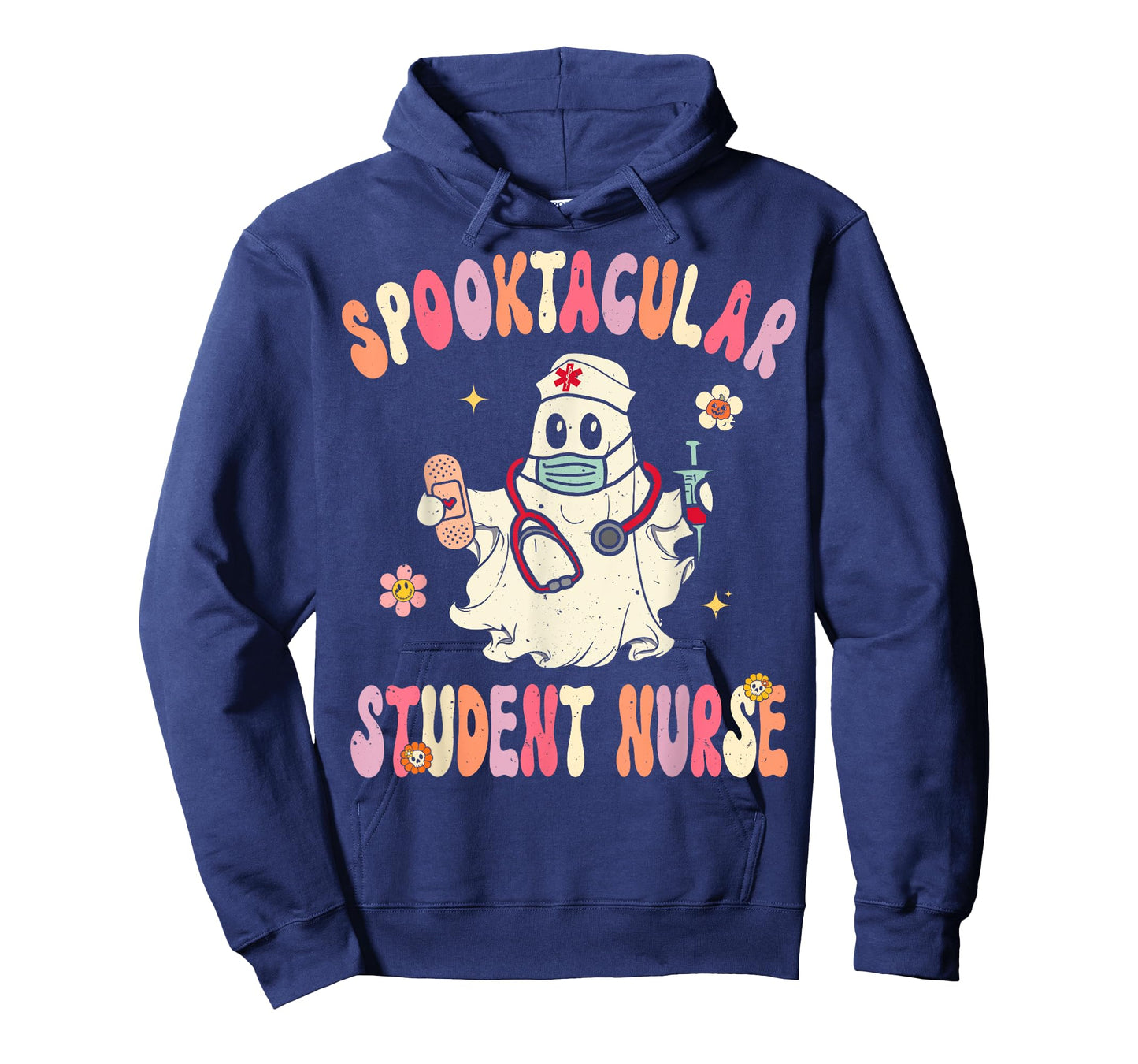 Spooktacular Student Nurse Retro Halloween Ghost Nursing T-Shirt
