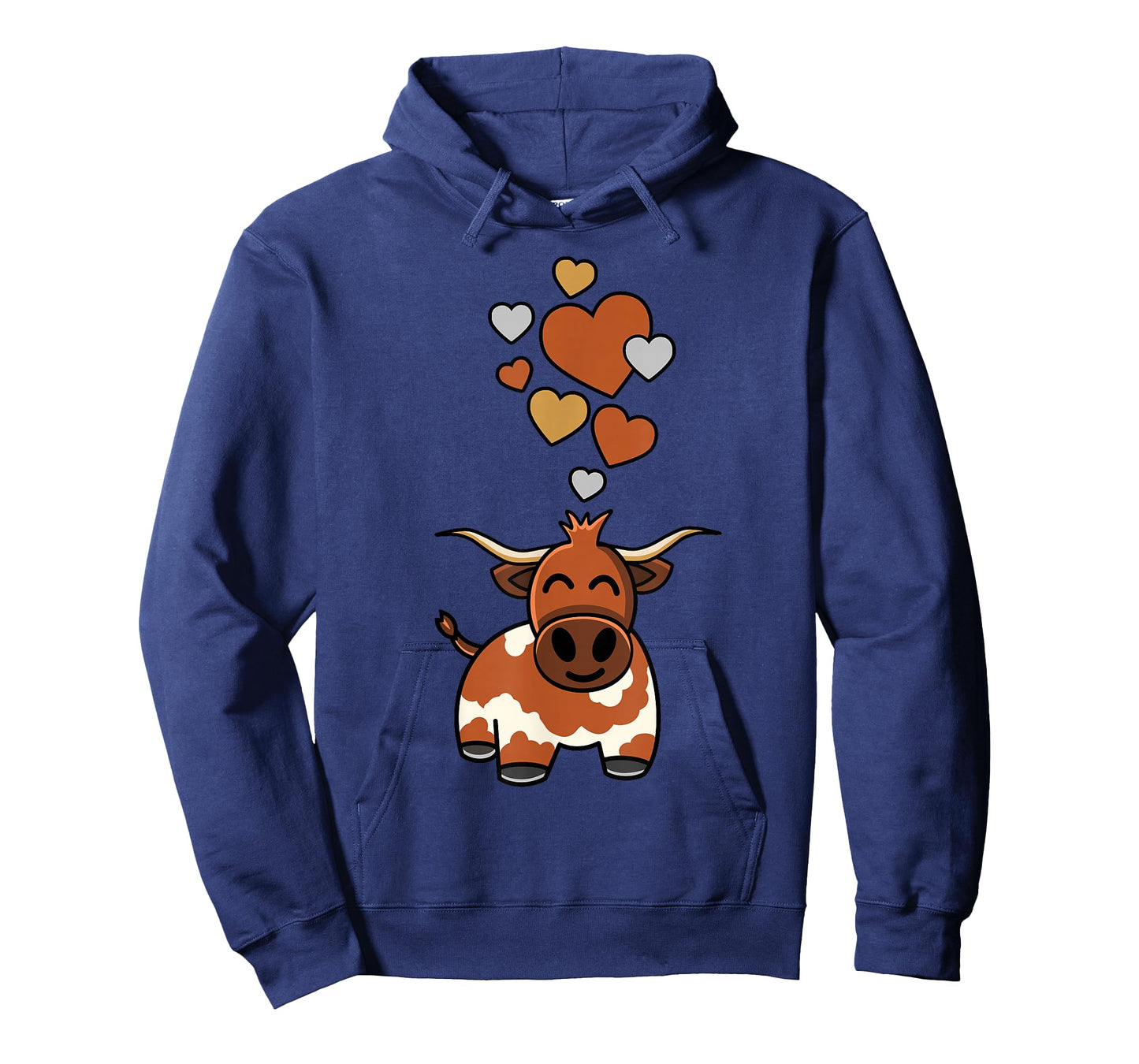 Cute Longhorn Cow With Hearts T-Shirt