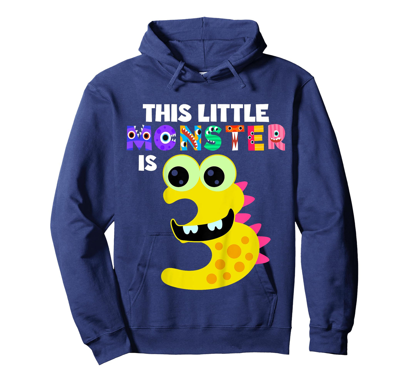 Kids This Little Monster is 3 Three Years Old 3rd Birthday Party T-Shirt