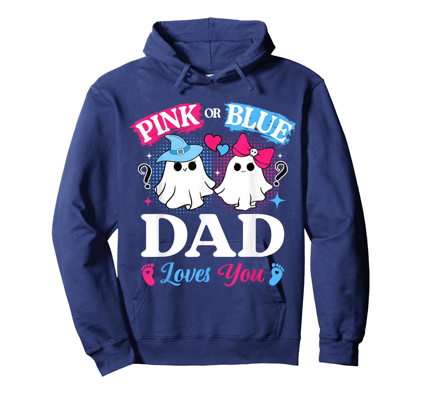 Pink or Blue Dad Loves You Gender Reveal Halloween T-Shirt