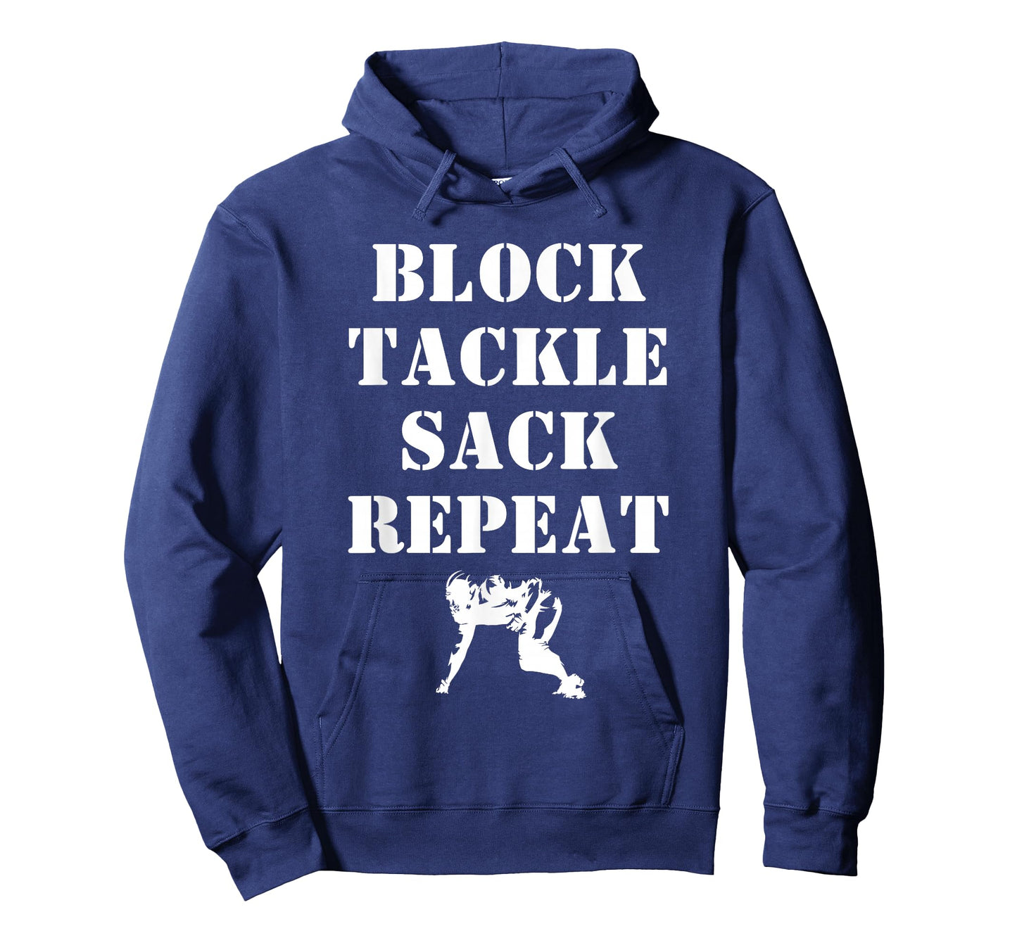 Football Lineman Quote Block Tackle Sack Repeat for Linemen T-Shirt