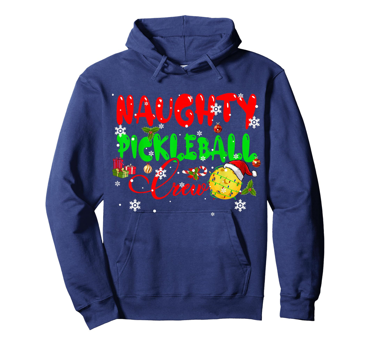 Naughty Pickleball Crew Christmas Sports Funny Player Family T-Shirt