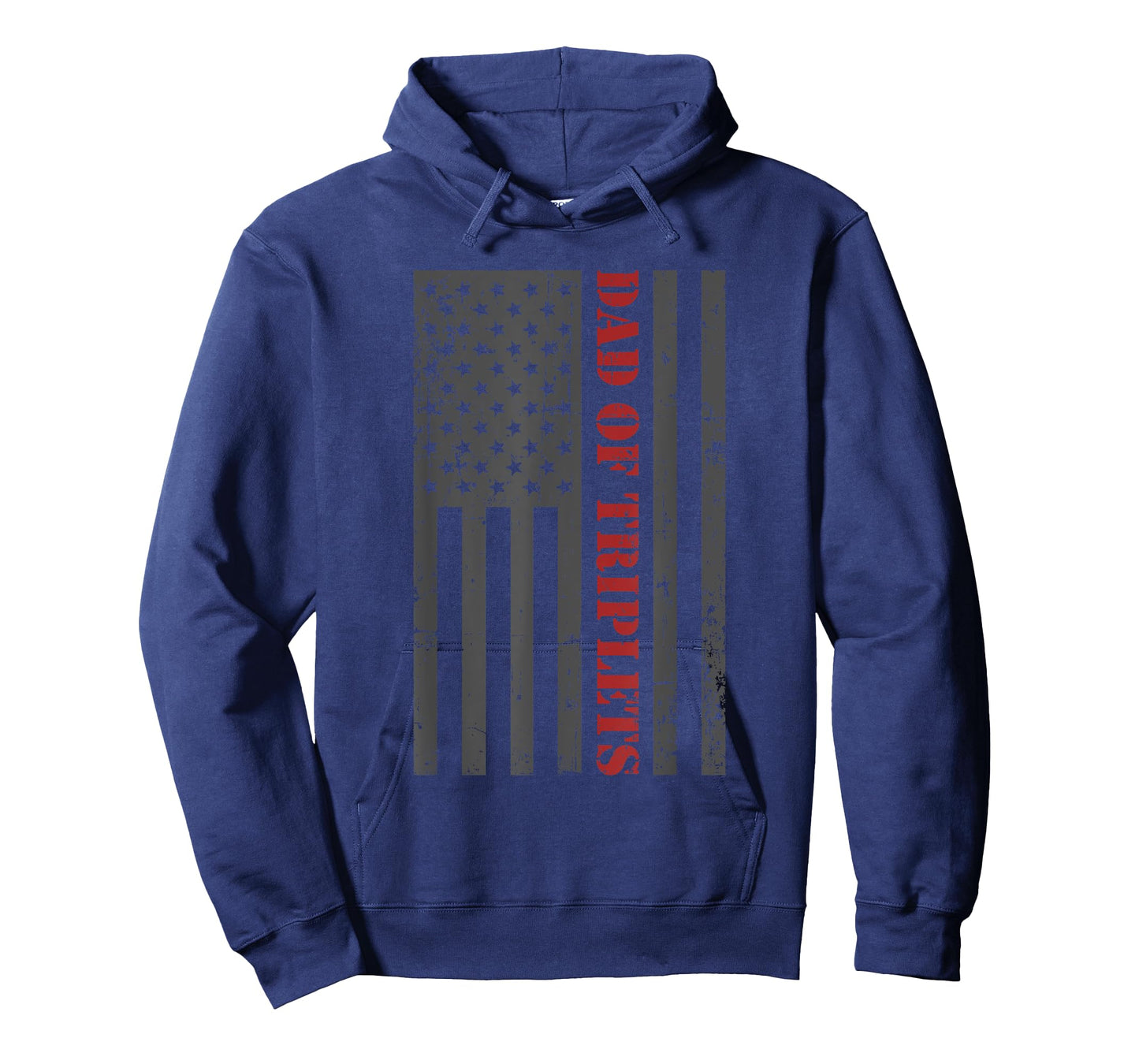 Fathers Day Triplet Dad American Flag Dad Of Triplets Gift Men T-Shirt