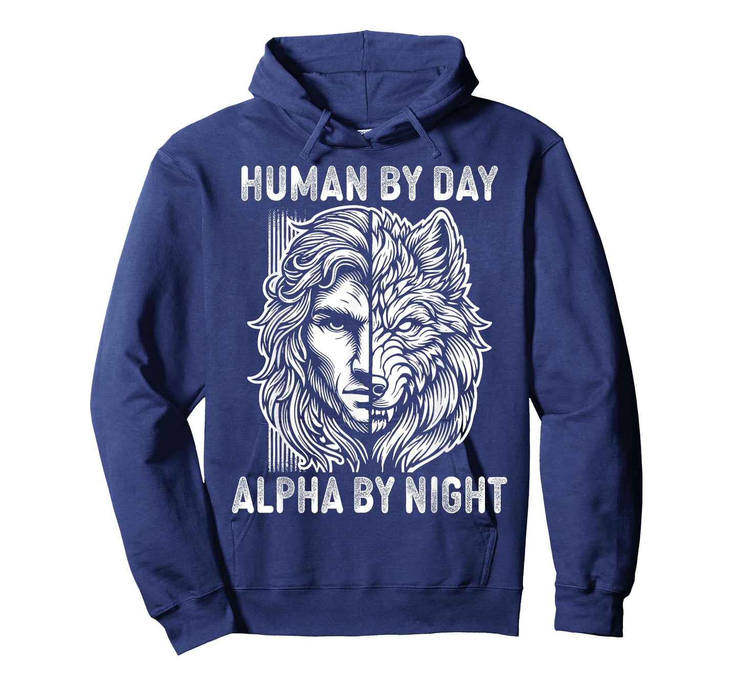 Human By Day Alpha By Night Tribal Wolf Design Men Women T-Shirt