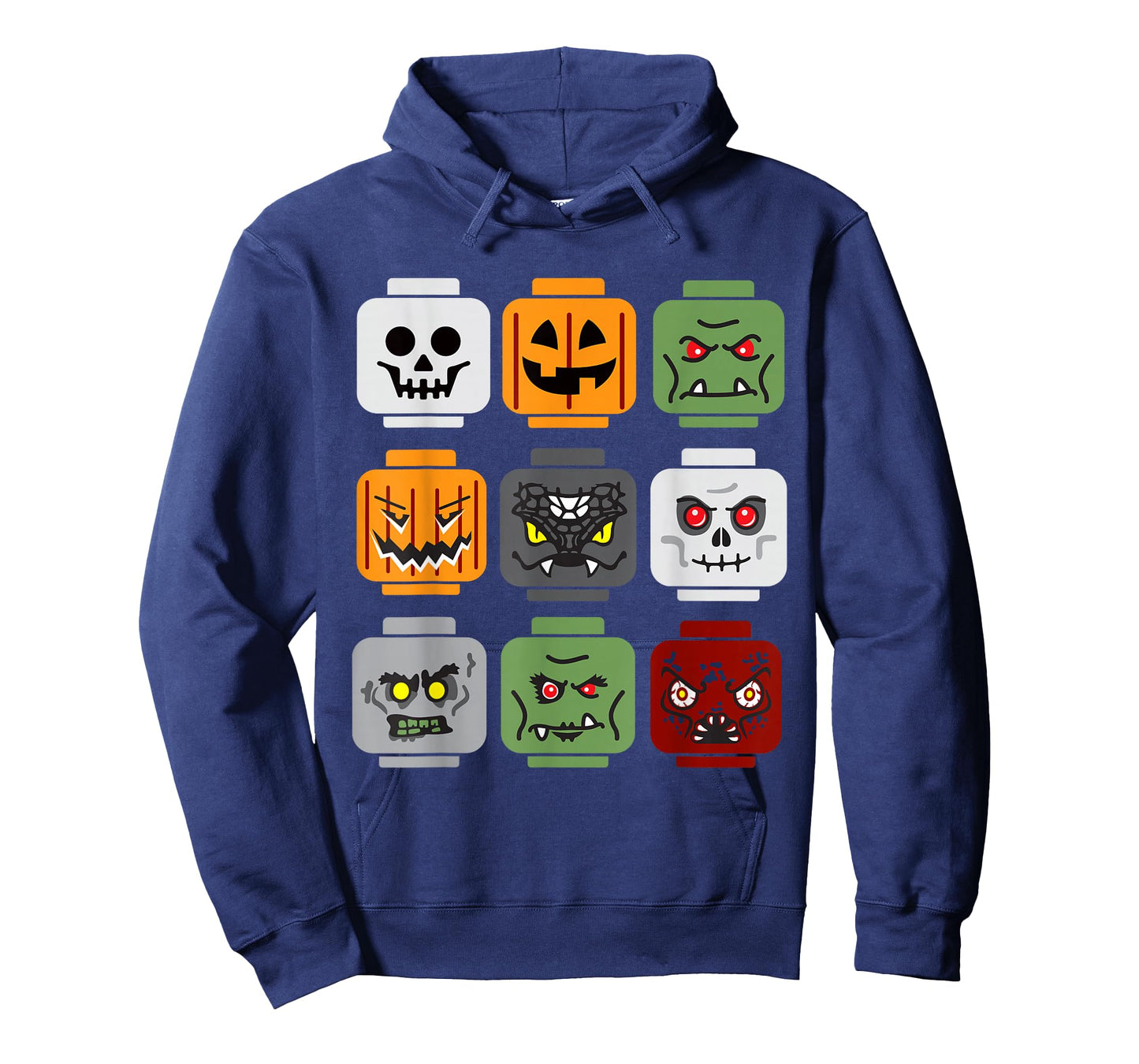 Halloween Building Brick Head Pumpkin Ghost Zombie Friends T-Shirt