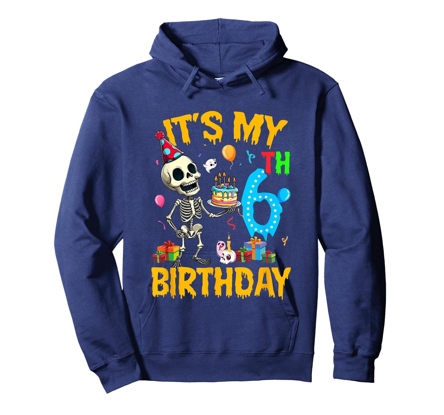 It's My 6Th Birthday Party Halloween Skeleton Birthday Kids T-Shirt