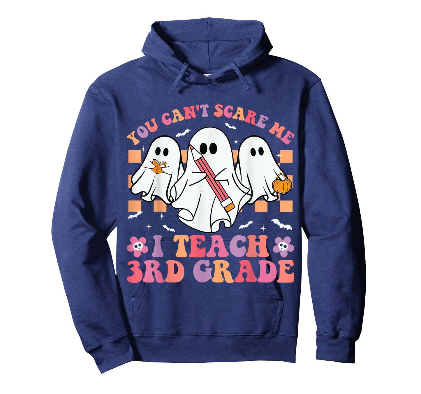 You Can't Scare Me I Teach 3rd Grade Teacher Halloween Ghost T-Shirt