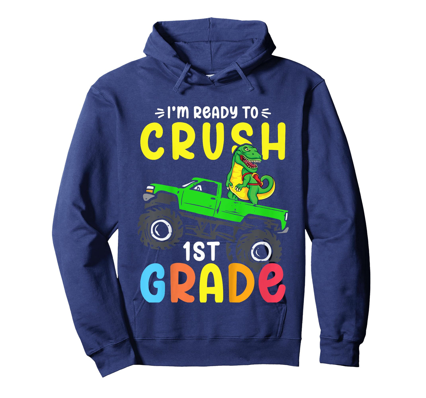 Kids I'm Ready To Crush 1st Grade Dino Monster Truck Boys T-Shirt