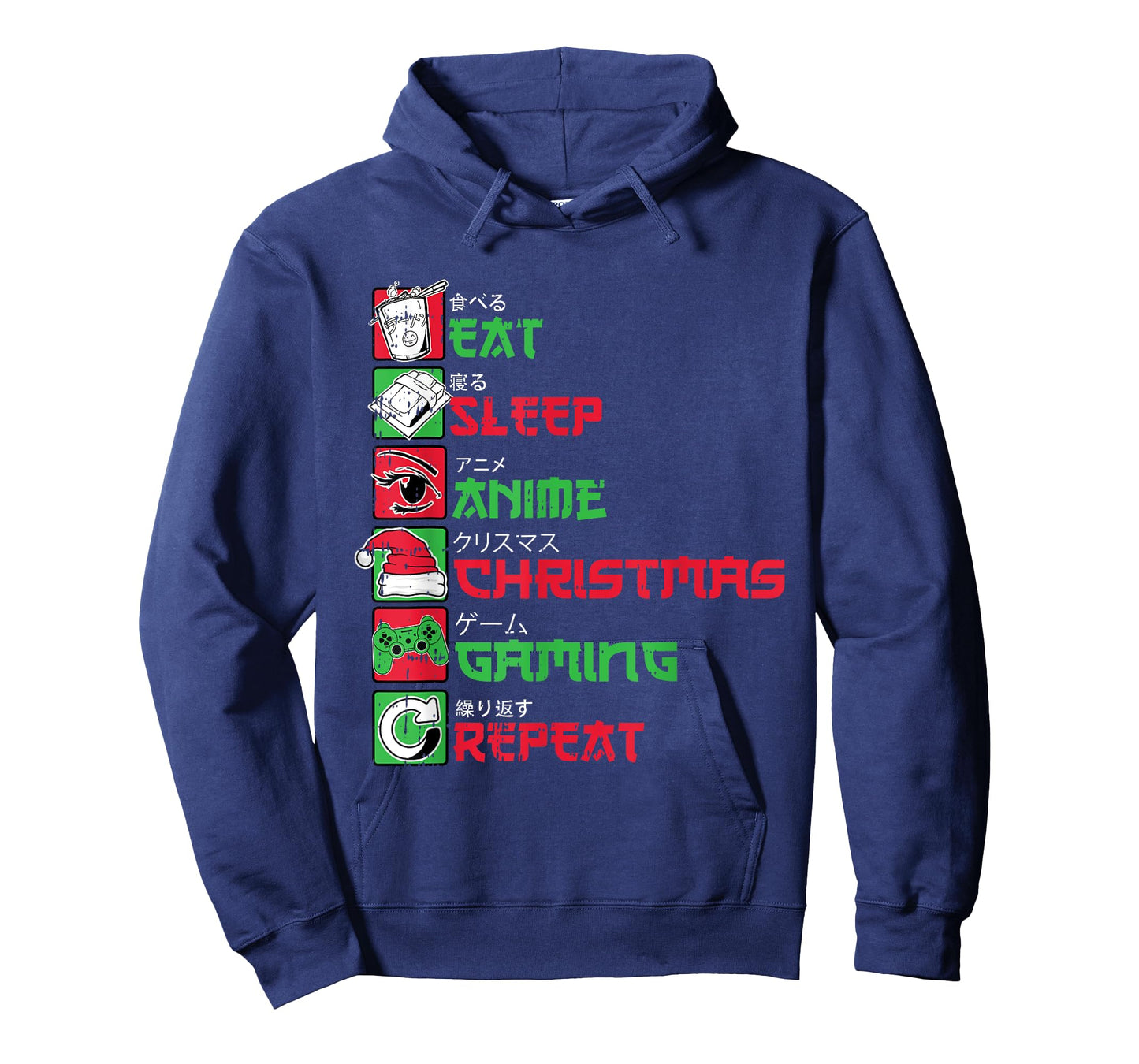 Eat Sleep Anime Gaming Christmas Pajama X-Mas Holiday Gamer T-Shirt