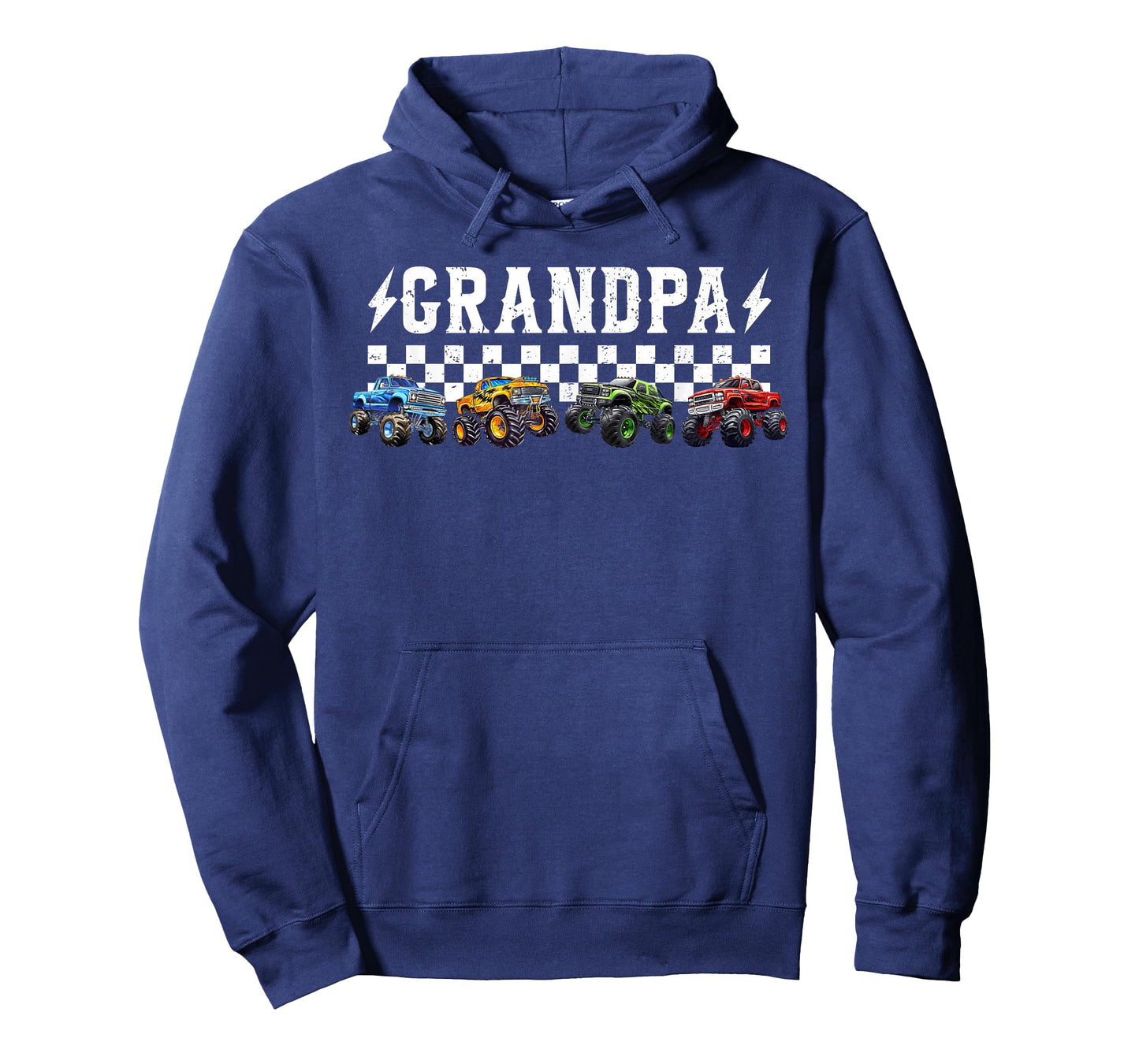 Grandpa Retro Monster Truck Family Crew Birthday Matching T-Shirt