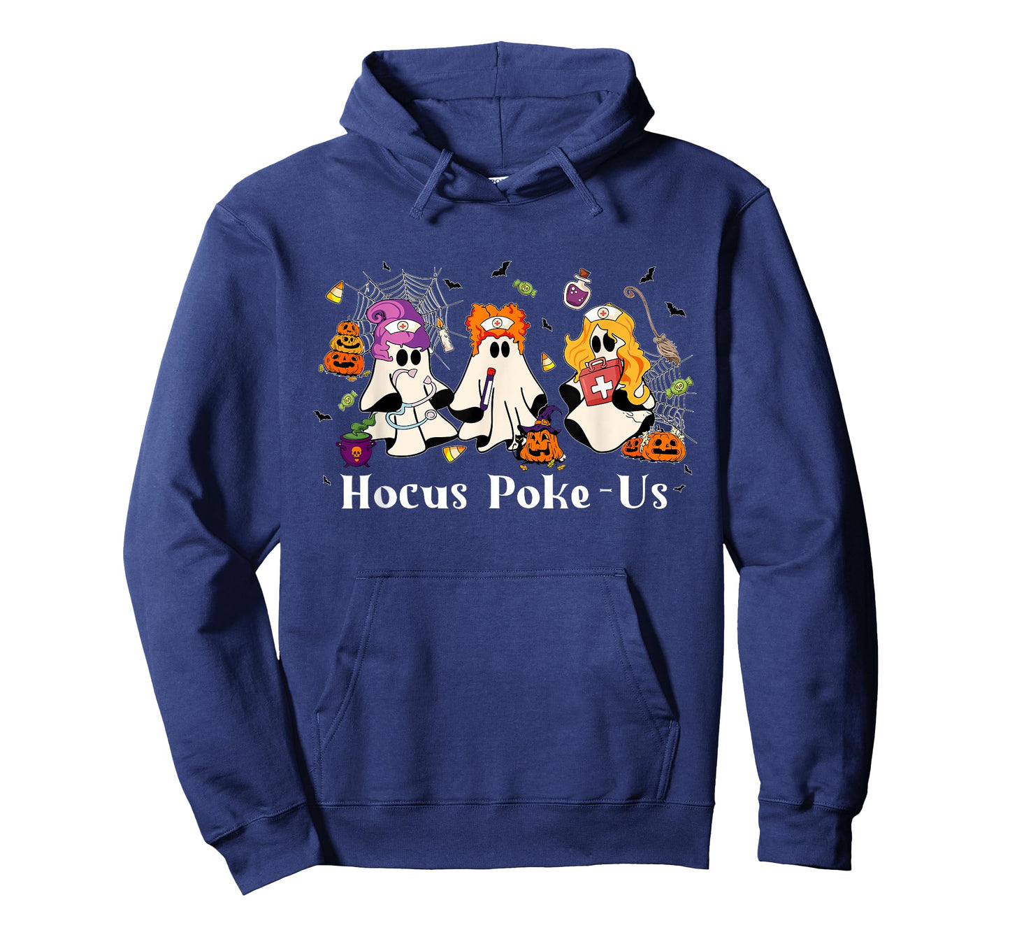 Retro Funny Hocus Poke-us Spooky Nurse Halloween Cute Ghost T-Shirt