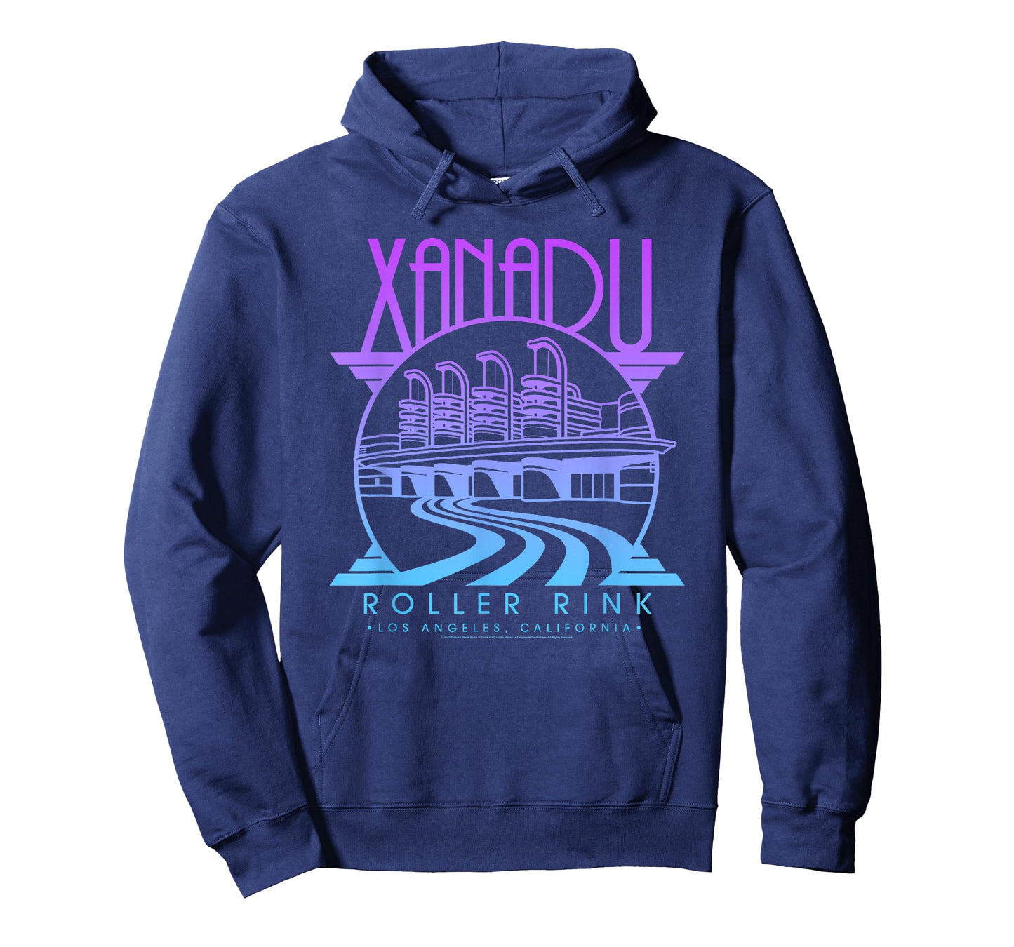 Olivia Newton-John Xanadu Roller Rink Purple Blue Fade Logo T-Shirt