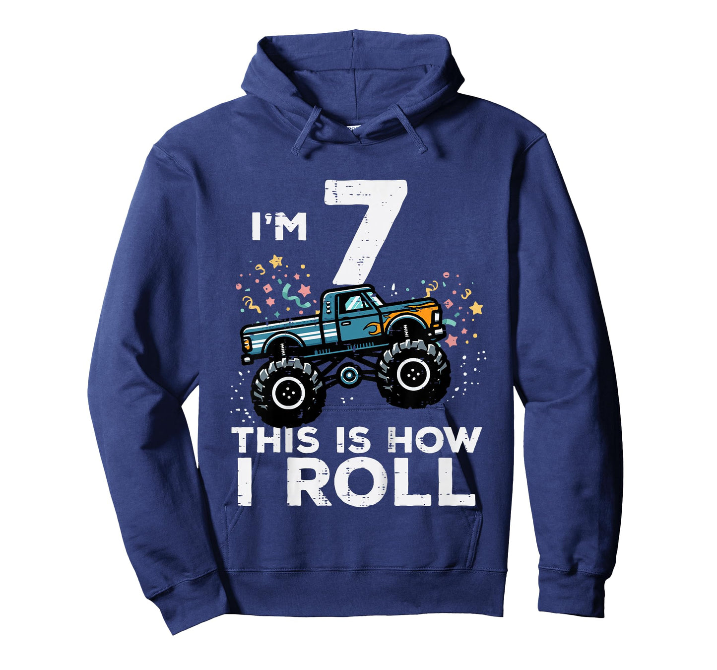 Kids Im 7 Years Old Monster Truck 7th Birthday Boys Kids T-Shirt