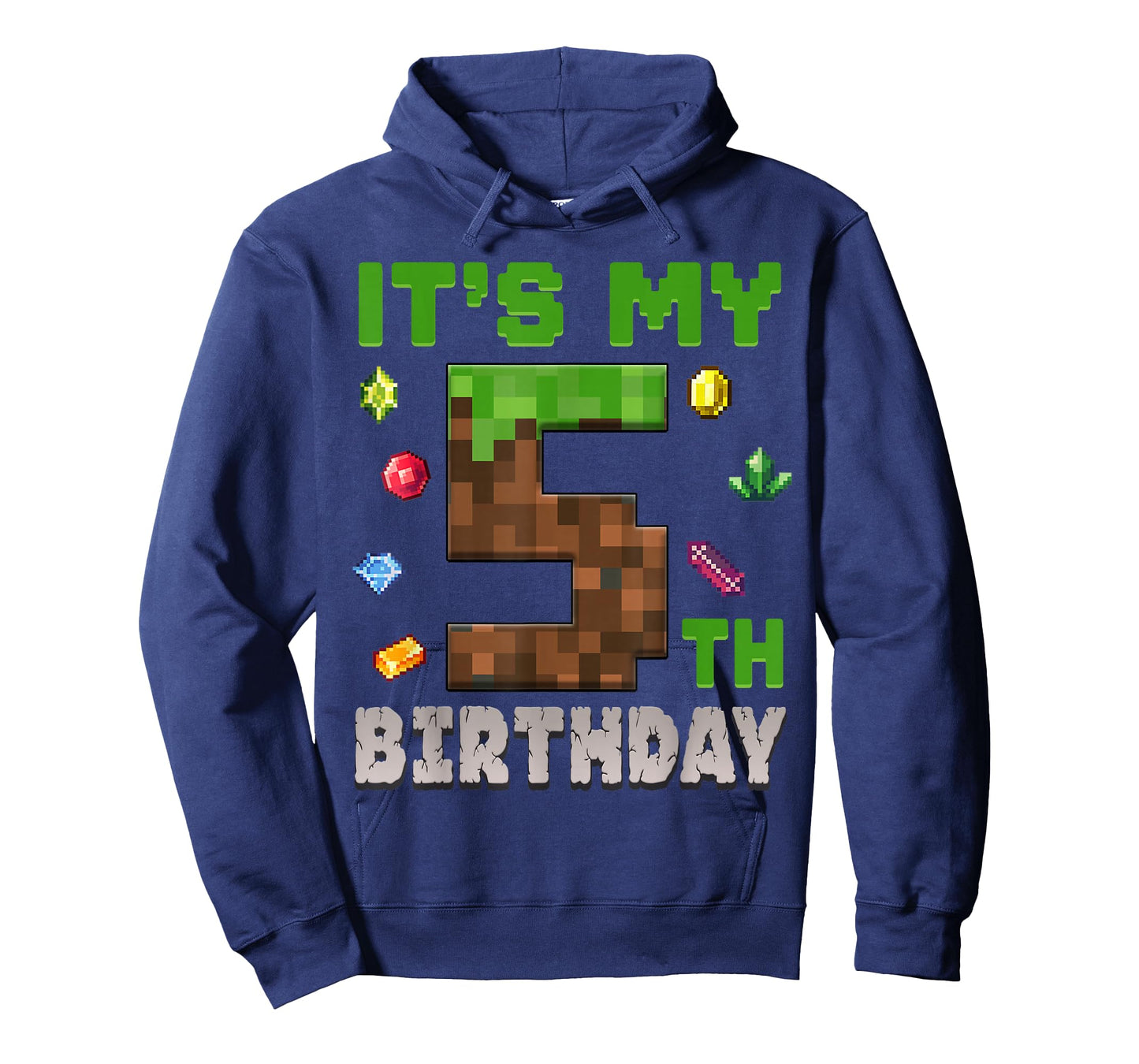 Birthday Boy It's My 5th Birthday 5 Year Old Pixel Gamer T-Shirt