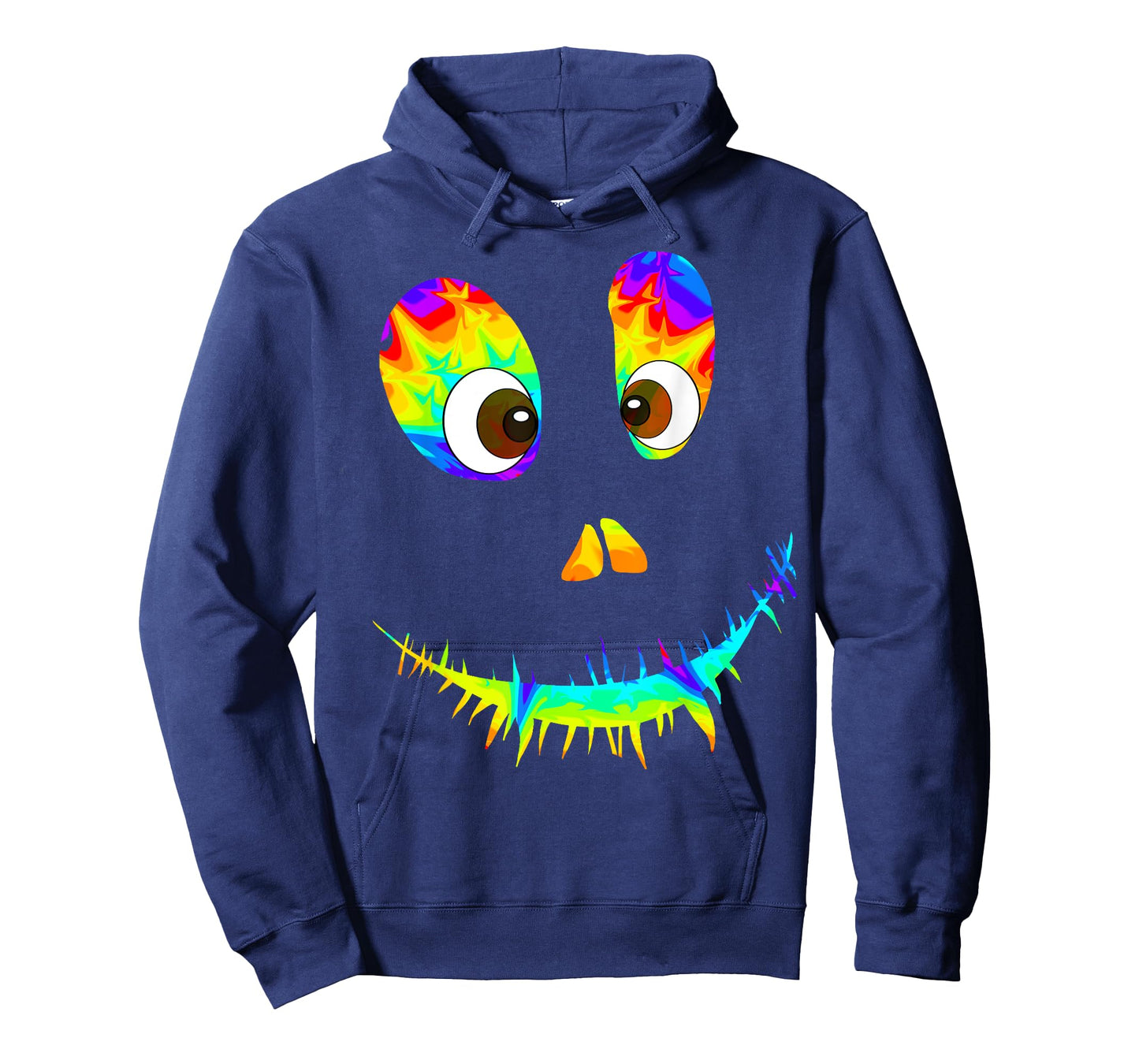 Funny Rainbow Monster Face Tie Dye Halloween Costume T-Shirt
