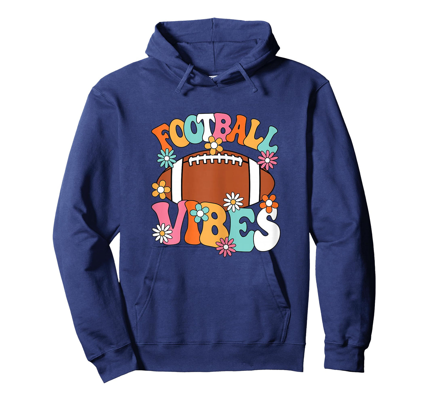 Football Vibes American Football Player Groovy Women Girls T-Shirt