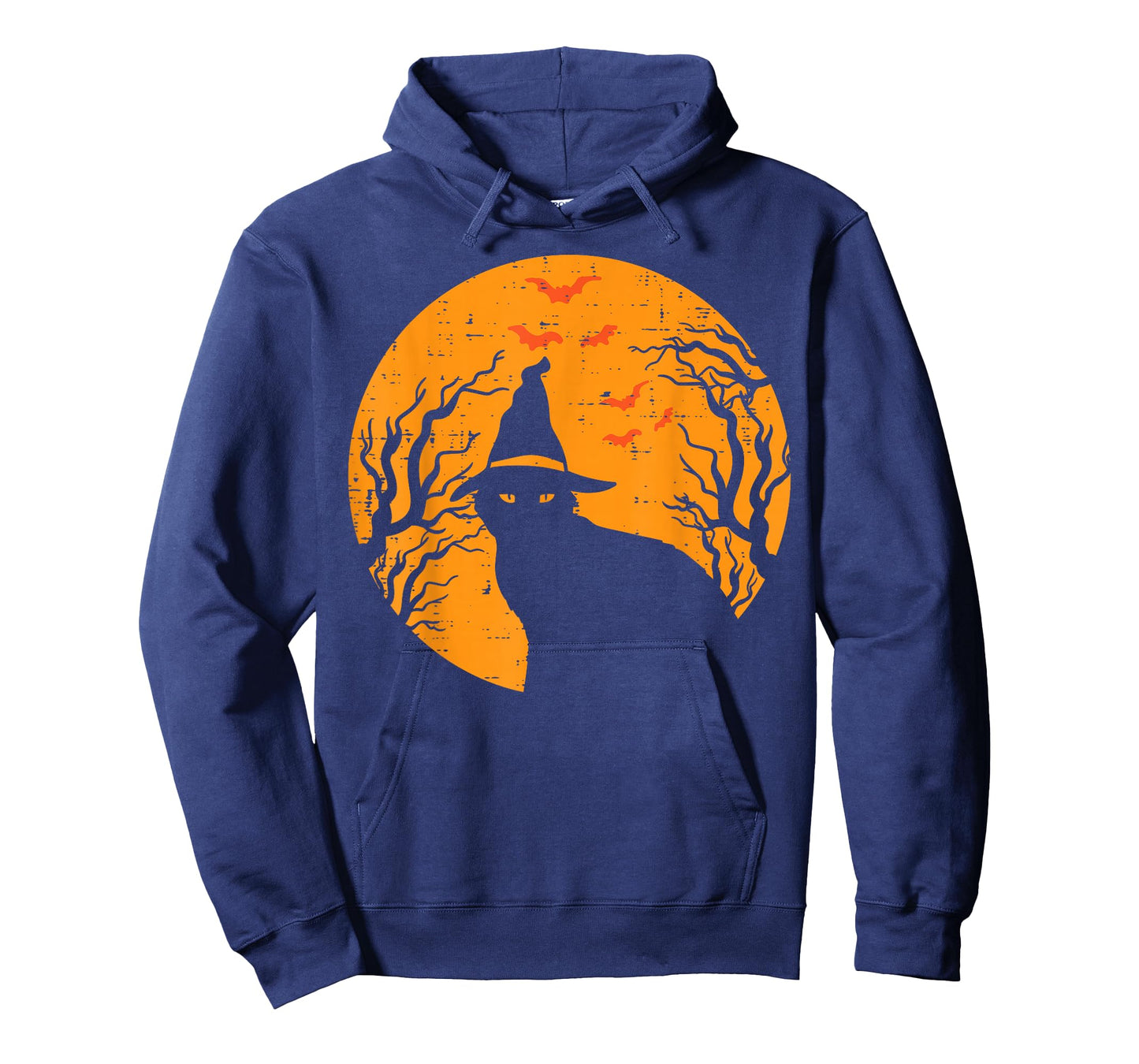 Black Cat WItch Full Moon Vintage Halloween Men Women Kids T-Shirt
