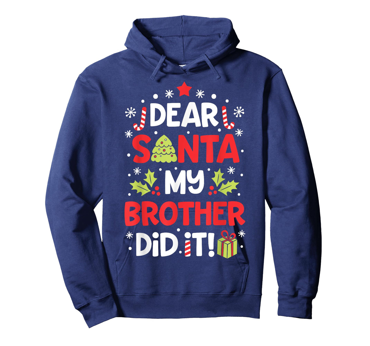 Dear Santa My Brother Did It Funny Christmas Girls Kids Boys Short Sleeve T-Shirt