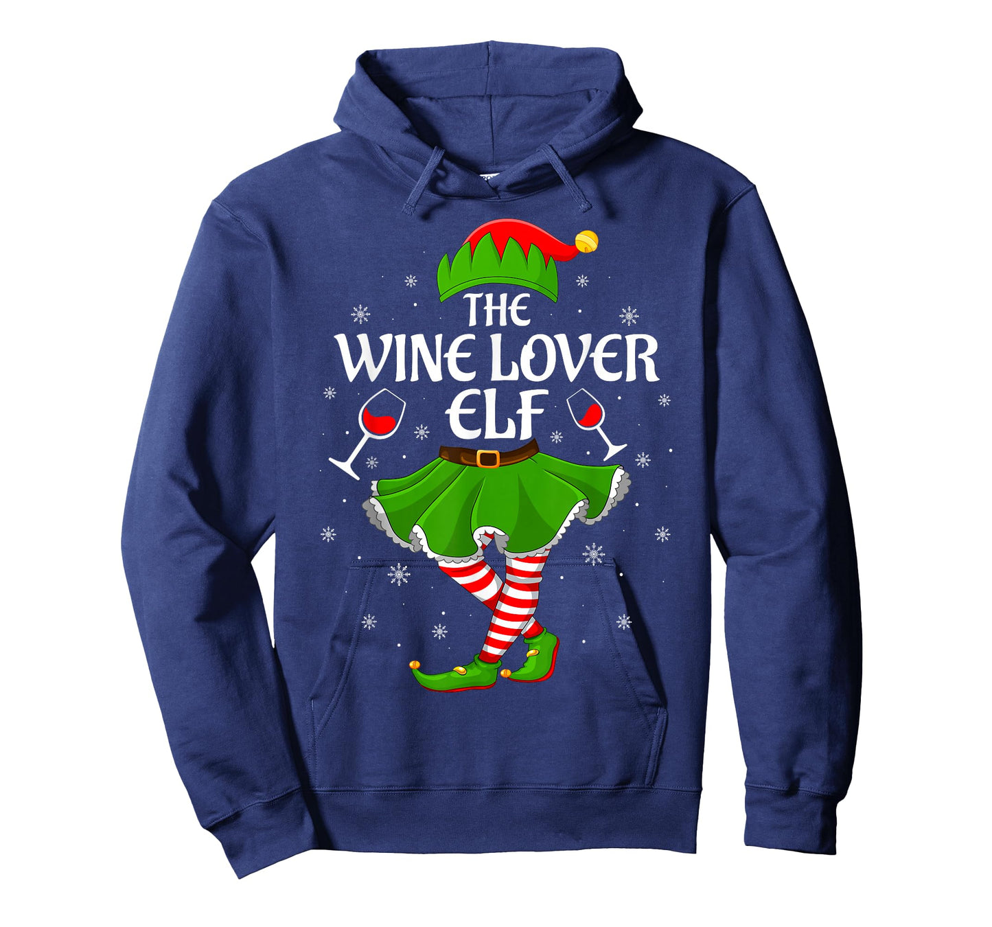 Wine Lover Elf Christmas Family Girls Women Elf Squad Xmas T-Shirt