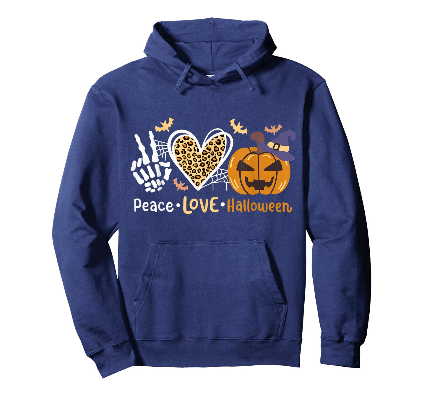 Peace Love Halloween Costume Pumpkin Leopard Heart Party T-Shirt