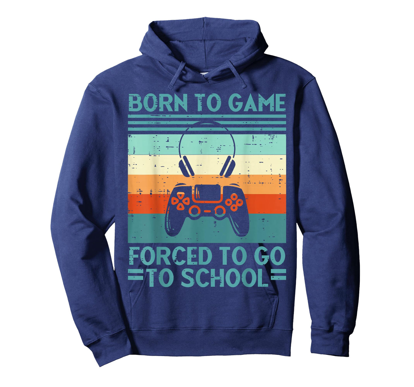 Born To Game Forced School Retro Gamer Men Boys Kids Teens T-Shirt