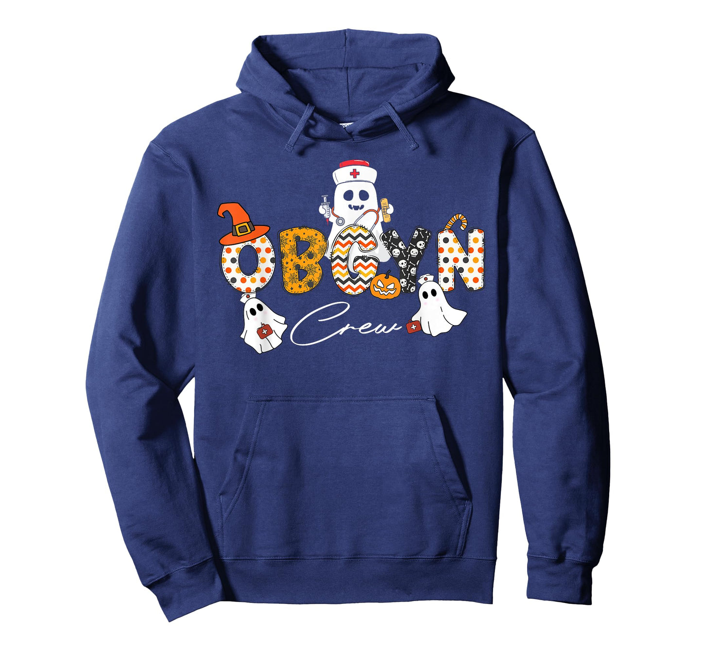 Halloween OBGYN Crew Ghost Obstetrics Nurse Squad Pumpkin T-Shirt