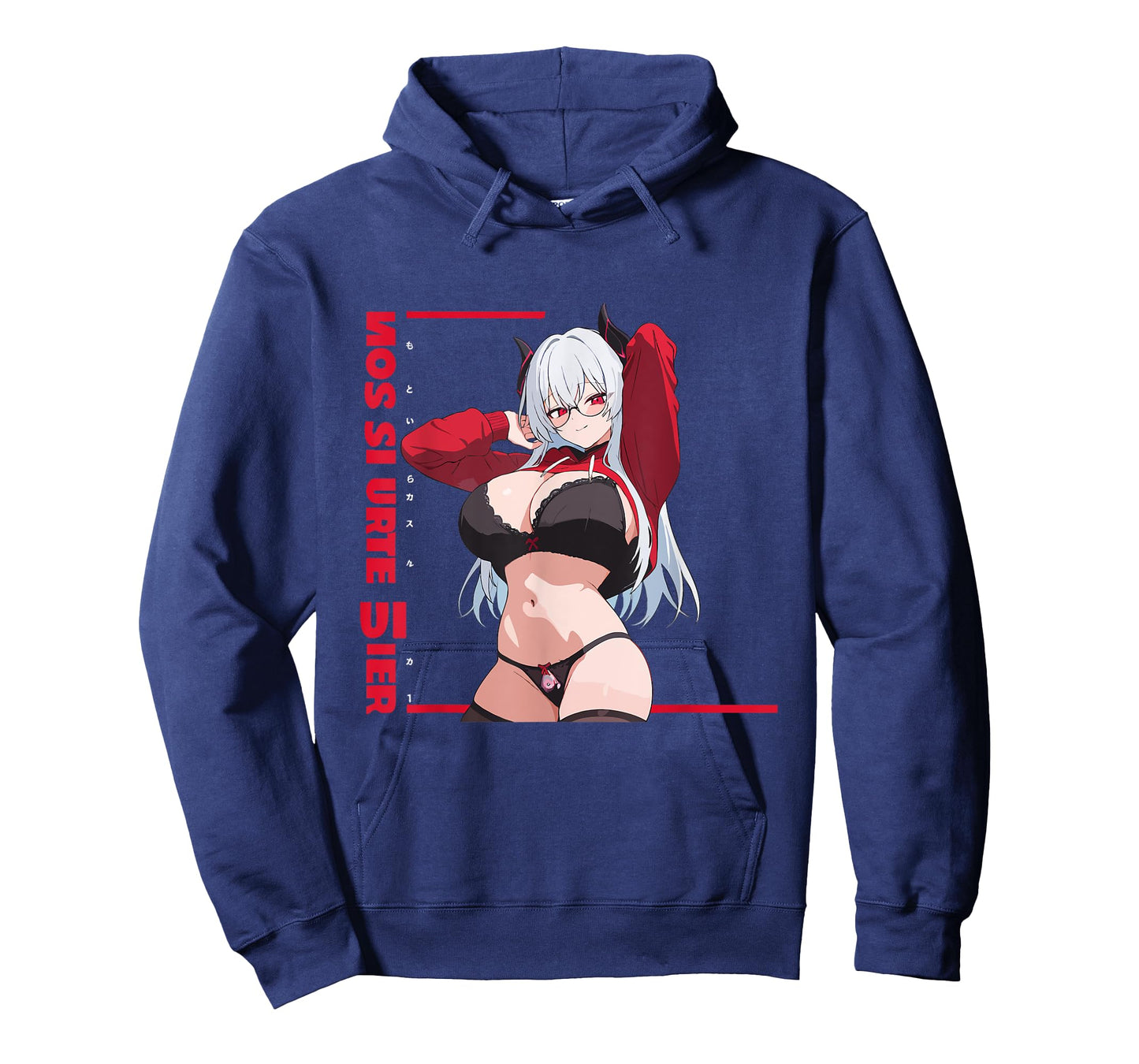 Waifu Sexy Anime Girl Glasses Horns Japanese Style T-Shirt