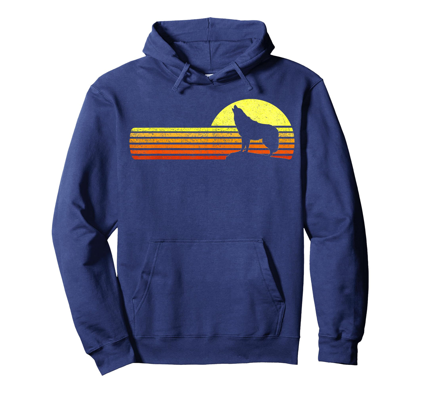 Alpha Wolf Retro Vintage Sun I Love Wolves Men's Women's T-Shirt