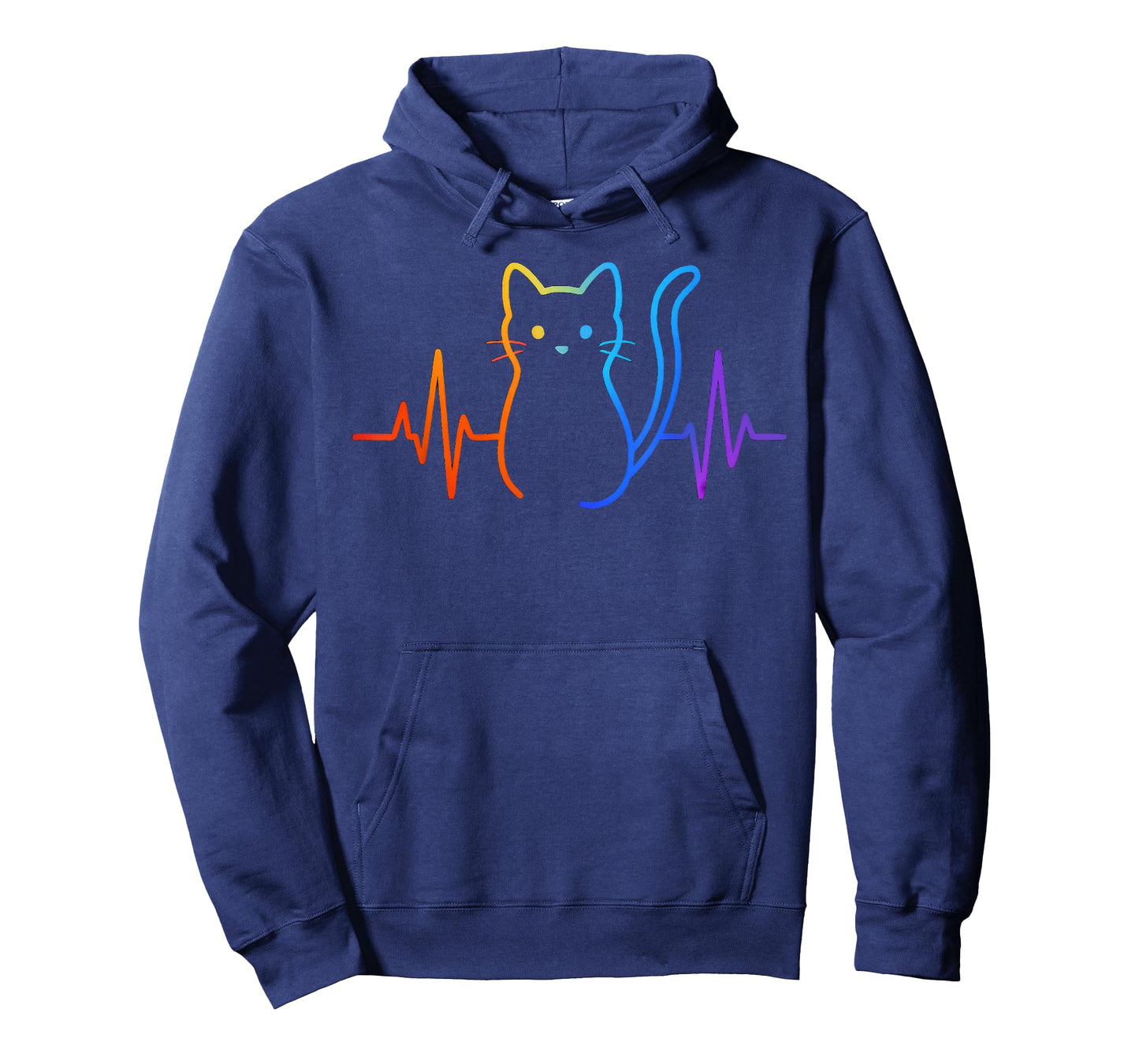 Cute Colorful Cat Heartbeat EKG T-Shirt