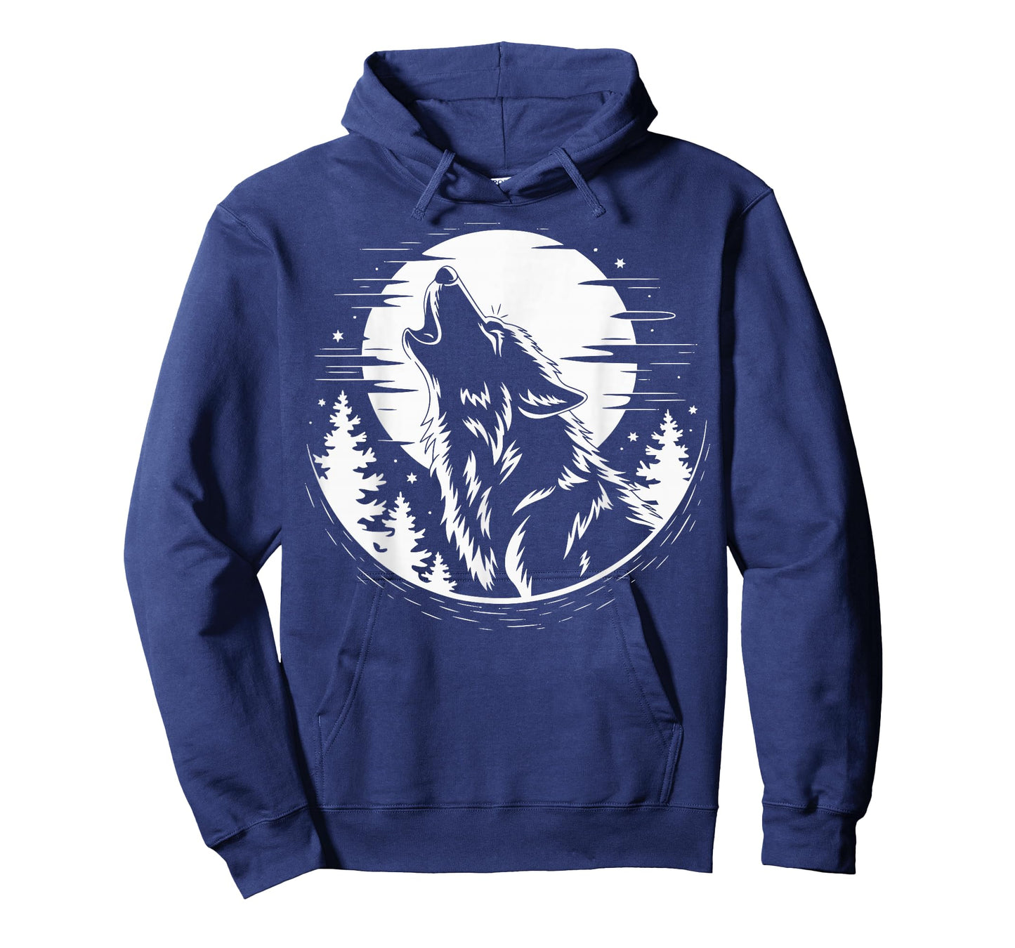 Wolf Howling Moon Forest Retro Nature Camper T-Shirt