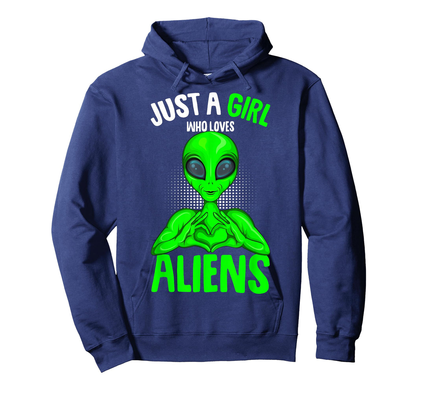 Just a Girl who loves Aliens Ufo Kids Green Alien T-Shirt